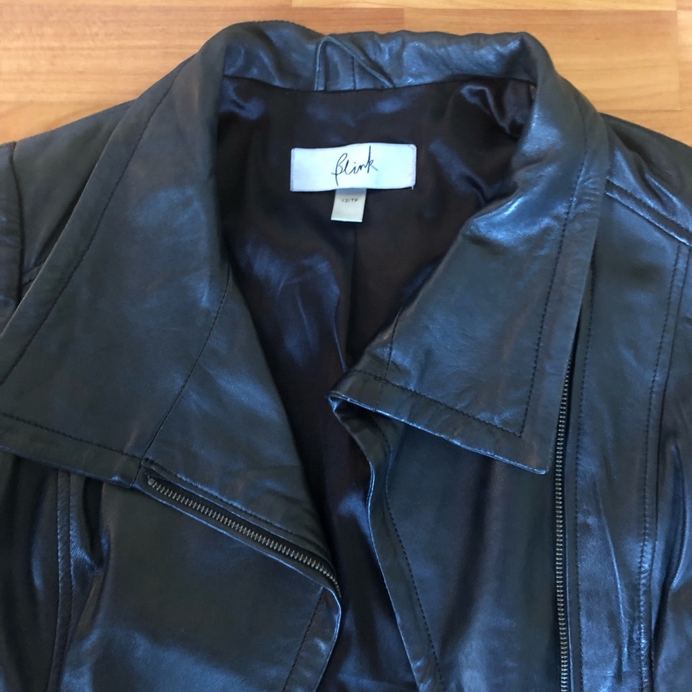 Blink vegan black leather jacket.